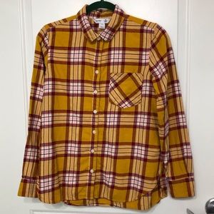Yellow Button-Up Flannel